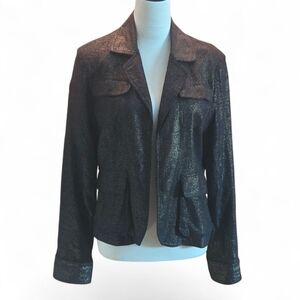 Vintage Grace Chuang New York Women's M Black Jacket Blazer Metallic Shimmer